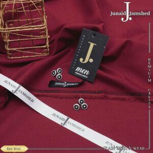 j. junaid jamshed red wine fabric for men